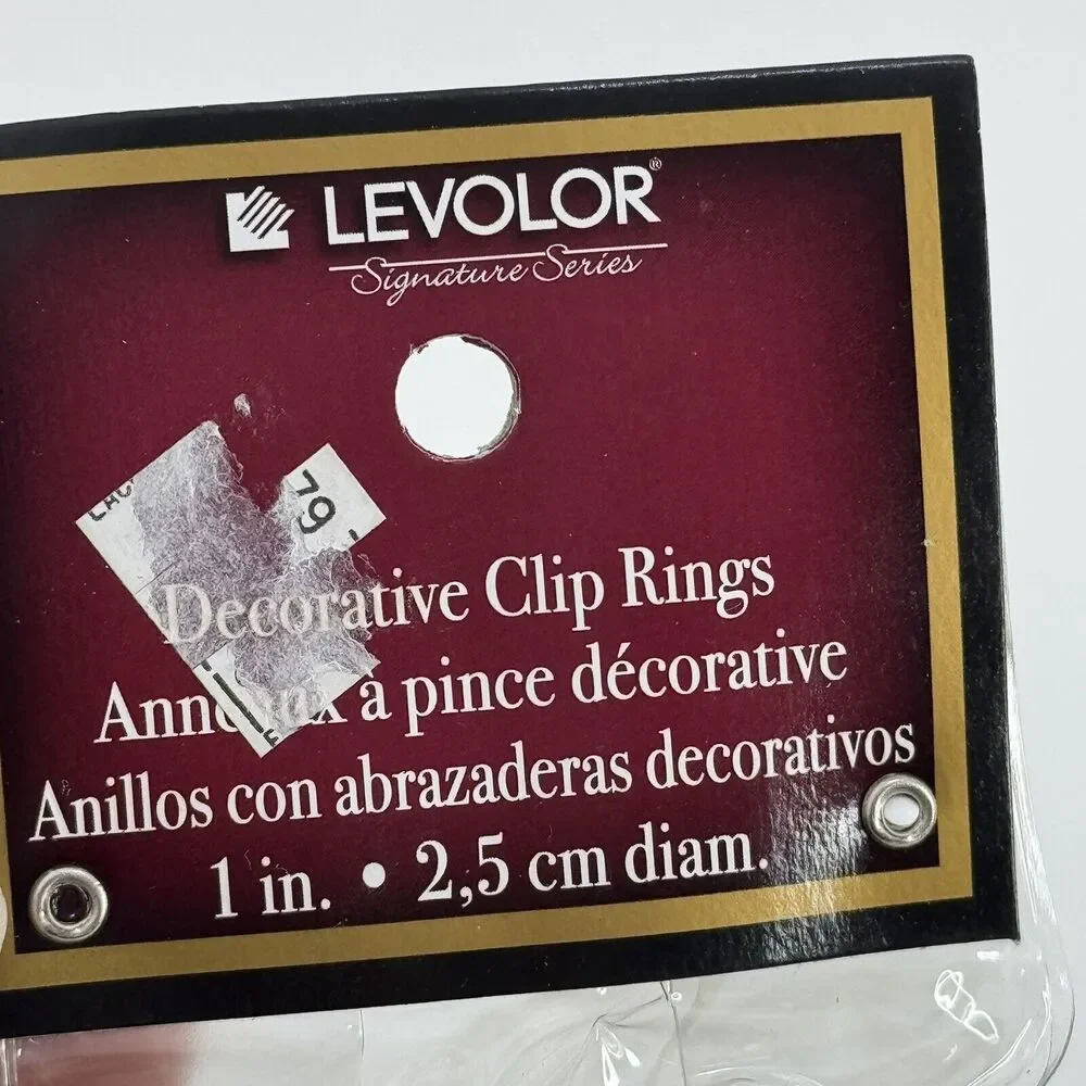 Clip-On Cafe Curtain Rings Rub Oiled Bronze Toned 1” Chunky Wood 7 Piece Levolor